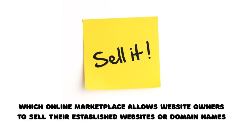 Which Online Marketplace Allows Website Owners to Sell Their Established Websites or Domain Names