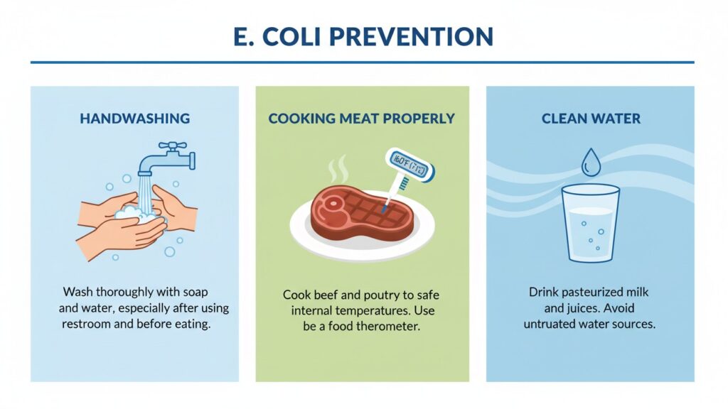 Prevention methods to avoid E. coli infection